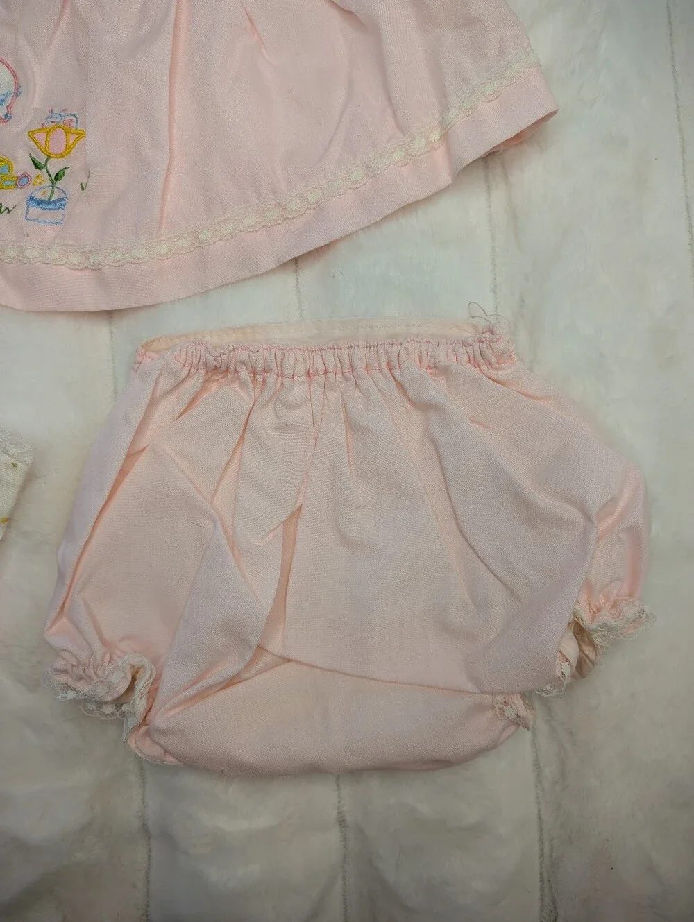 Cradle Togs Vtg 1980s 3 Piece Bunny Embroidered Infant Set